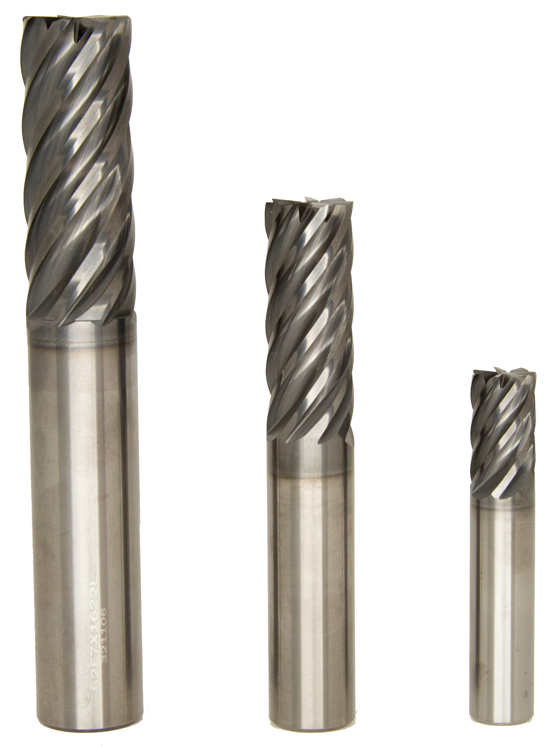 Three Greenleaf-360 Carbide End Mills