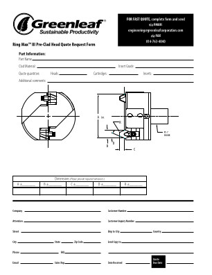 Greenleaf Corporation Ring Max III Request Form